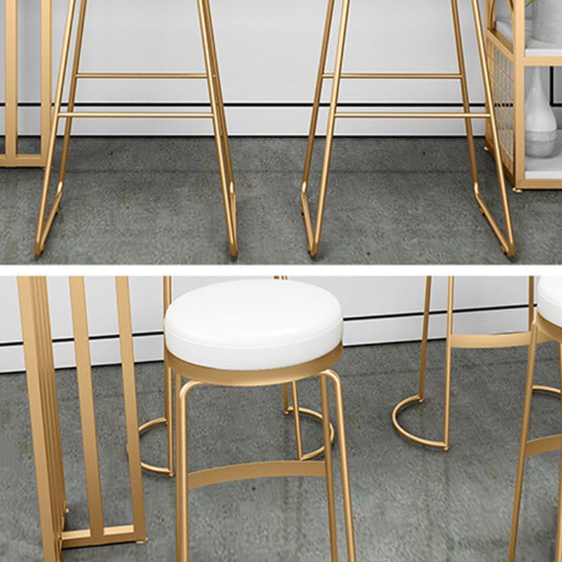 Glam 1/2/3/5 Pieces Bar Table Set Rectangle Bar Table with Metal High Stools for Kitchen