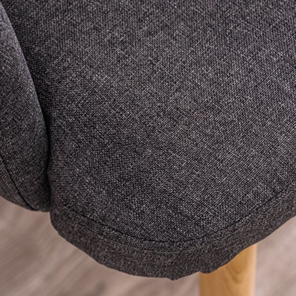 Scandinavian Beech Solid Back Arm Chair Fabric Dining Chair with Natural Legs