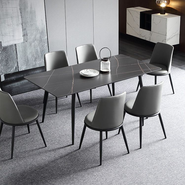 Black Stone 1/4/5/7 Pieces Dinette Set Rectangle Modern Indoor Dining Table Set