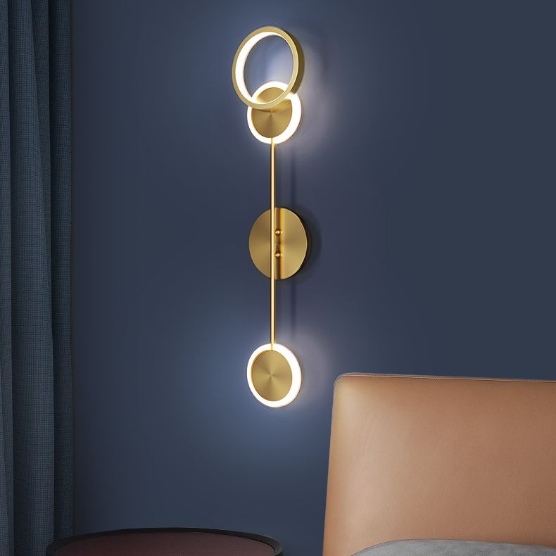 Modern Luxury Style Round Wall Mounted Light Fixture Metal Wall Sconce Lighting for Bedroom