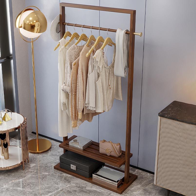 Contemporary Bedroom Armoire Solid Wood Storage Cabinet with Shelves