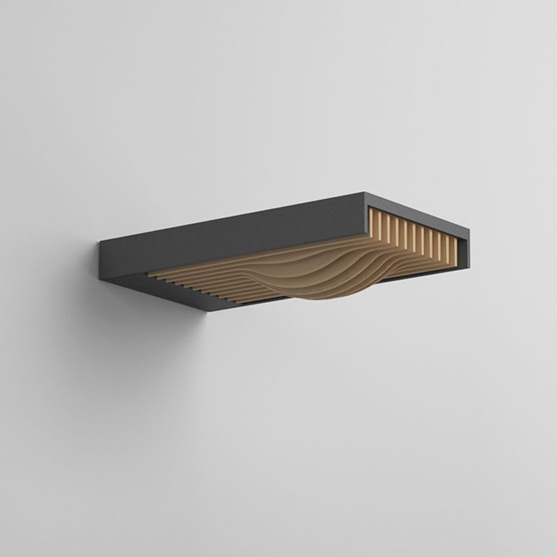 Metal LED Wall Mount Aluminum and Acrylic Geometric Wall Lighting in Matte Black