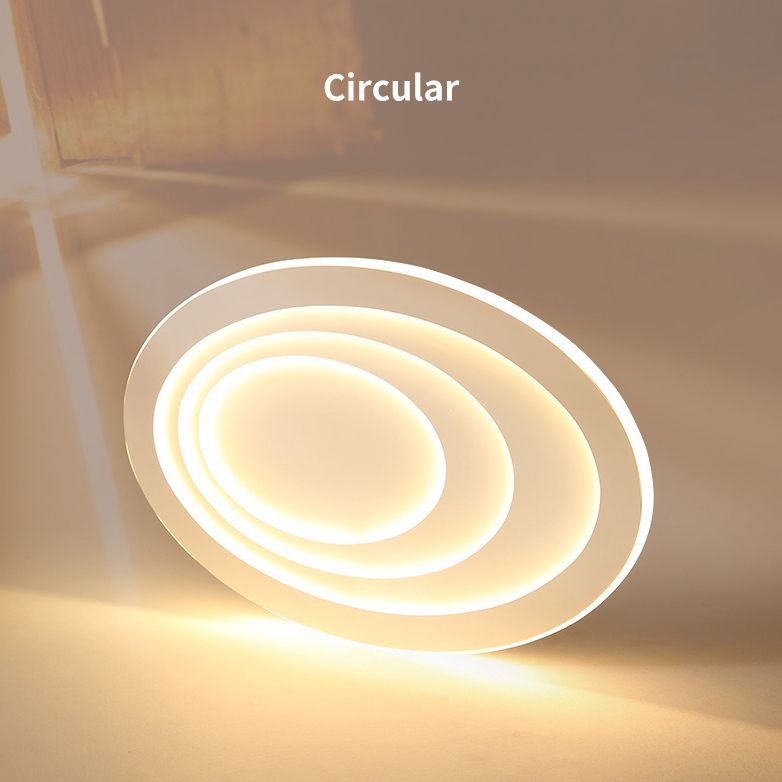 Plafonnier LED à montage encastré pour chambre à coucher, luminaire de plafond blanc de Style moderne avec abat-jour ovale en acrylique