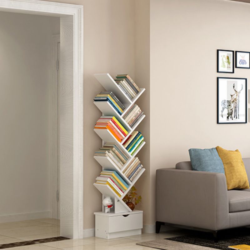 Engineered Wood Standard Scandinavian Closed Back Bookshelf with Shelves
