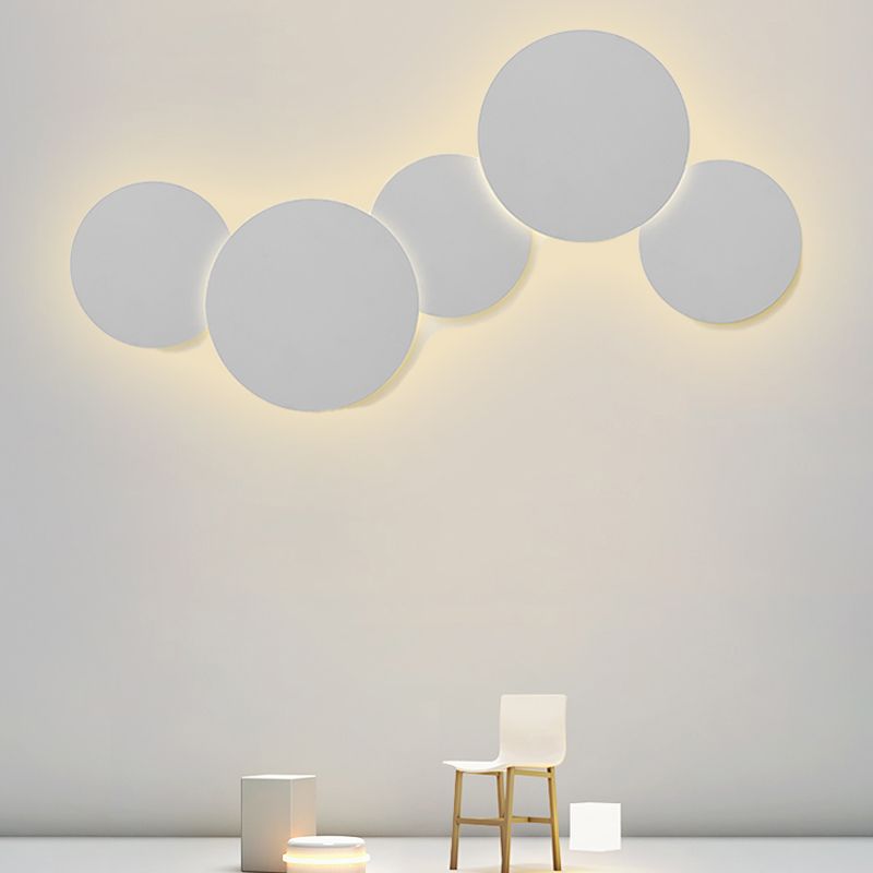 LED Metal Modern Wall Sconce Circular Shape Wall Light with Acrylic Shade for Bedroom