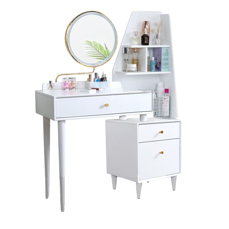 Contemporary Dressing Table Cherry Bedroom Lighted Mirror Standing Make-up Vanity