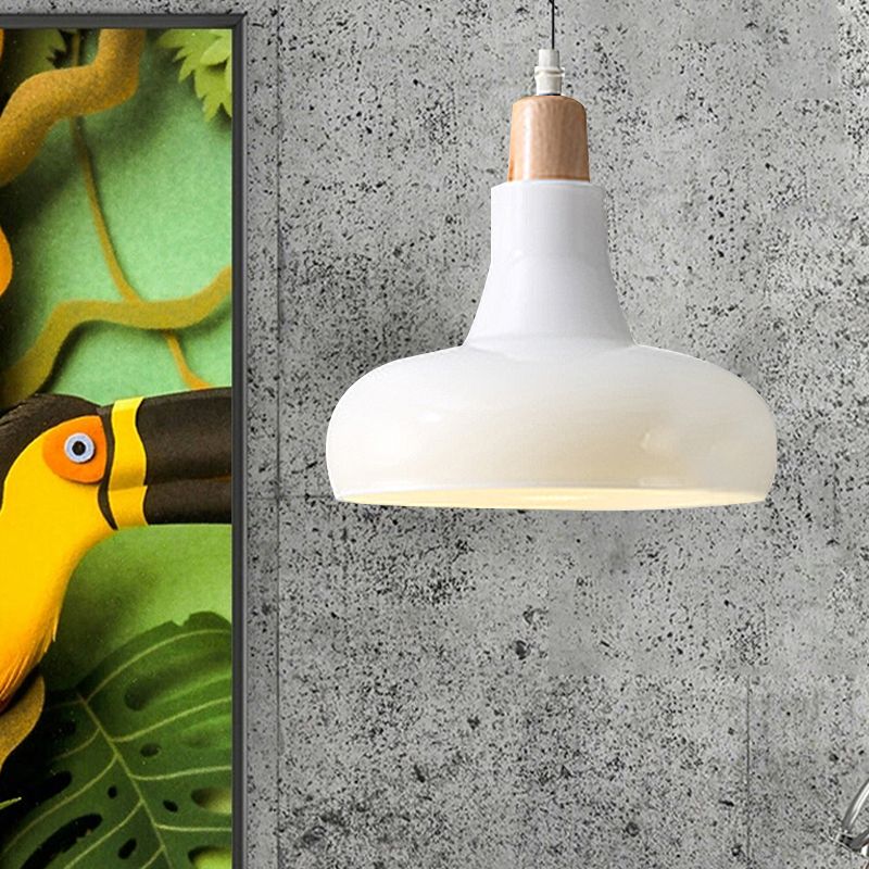 Bol blanc / noir / cône / soucoupe suspension moderniste 1 led en verre clair