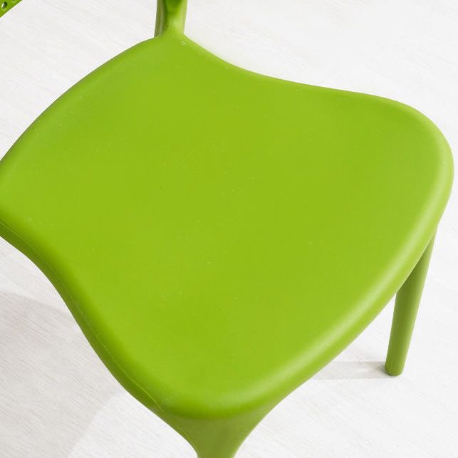 Open Back Dining Side Chair Stacking Plastic Dining Armless Chair