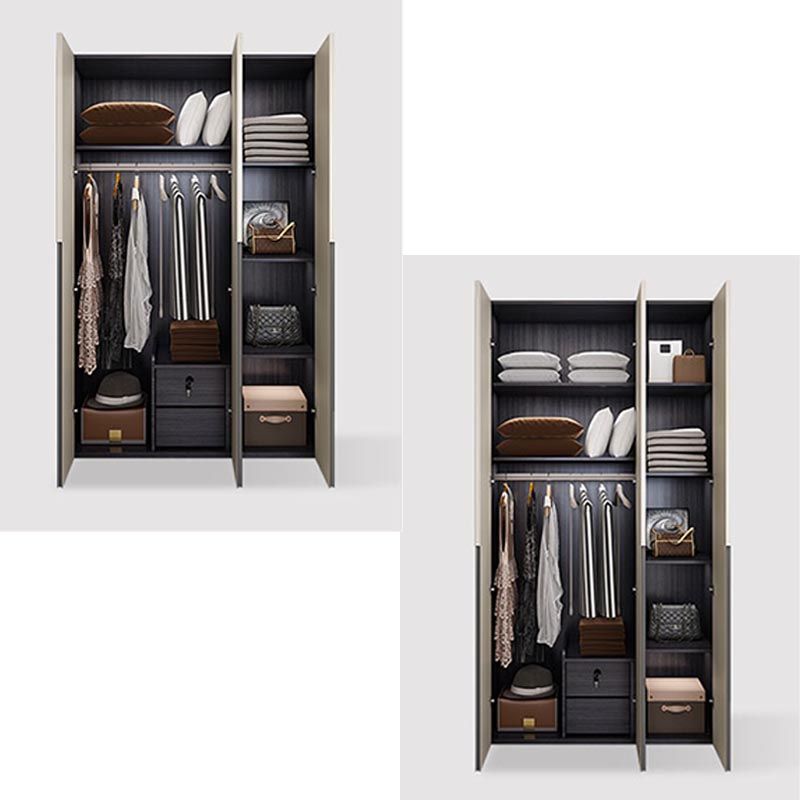Manufactured Wood White Wardrobe Modern Storage Cabinet for Bedroom