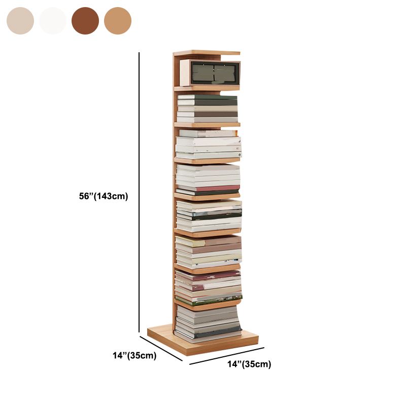 Modern Geometric Book Shelf with Rectangular Shelves Wood Bookcase