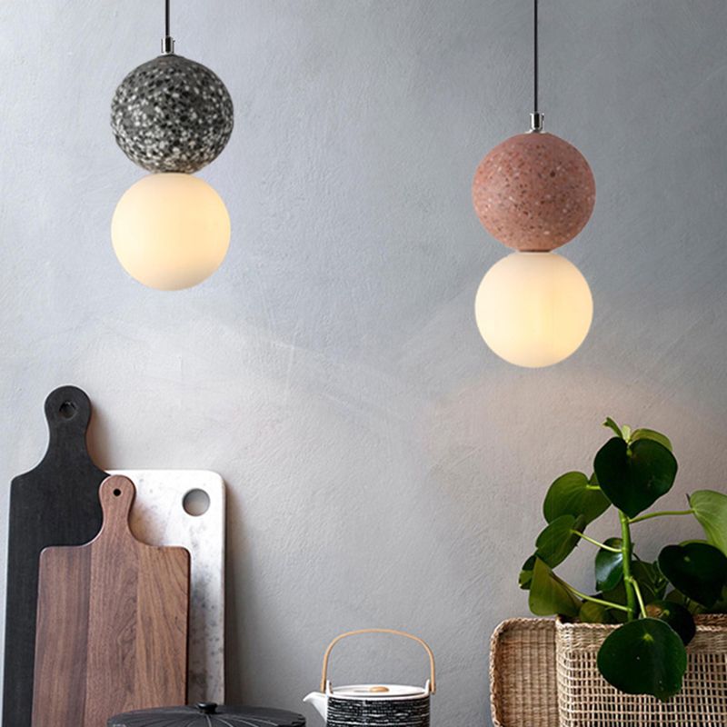 Zementkugelförmiger Anhänger Light Kit Nordic Style Suspension Anhänger Licht für Schlafzimmer