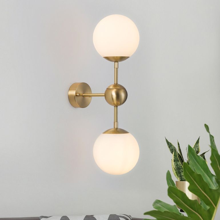 Contemporary Vanity Light Simple Glass Ball Shade Wall Light Sconce for Bathroom