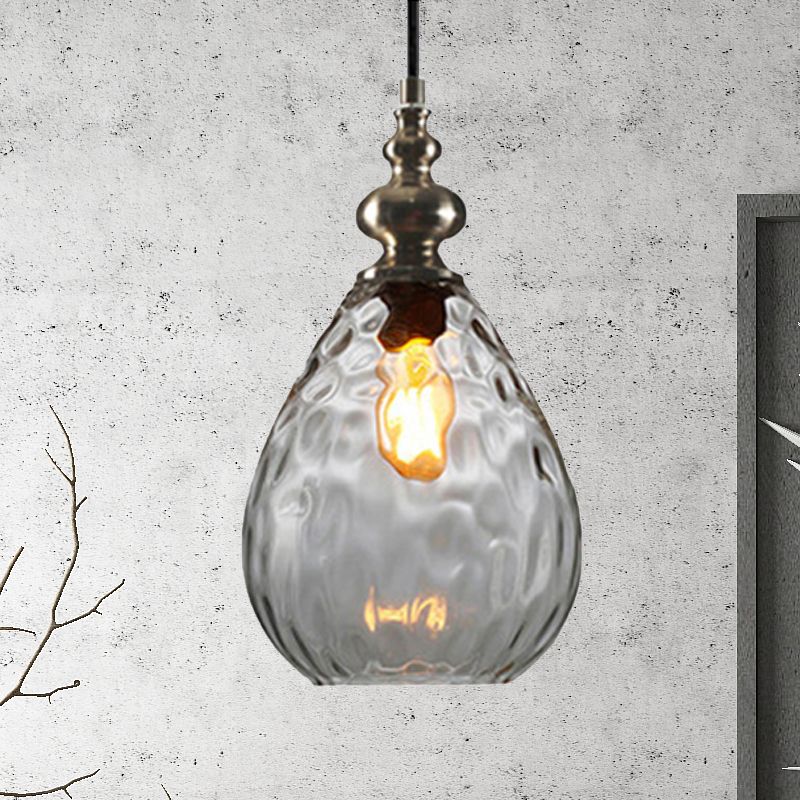 Lampada a sospensione per caduta d'acqua larga da 6 "/8" ambra contemporanea/vetro fimple trasparente 1 letto a soffitto appeso al letto a testa.