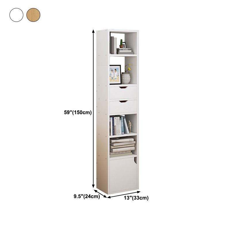 Closed Wooden Bookshelf Modern Home Living Room Corner Bookcase