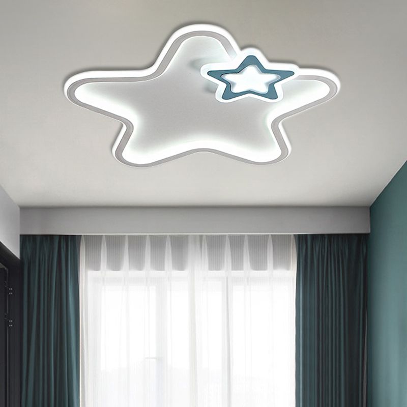 Apparecchio da incasso per bambini a forma di stella in alluminio e acrilico LED per cameretta dei bambini Illuminazione da soffitto nera/bianca, luce calda/bianca
