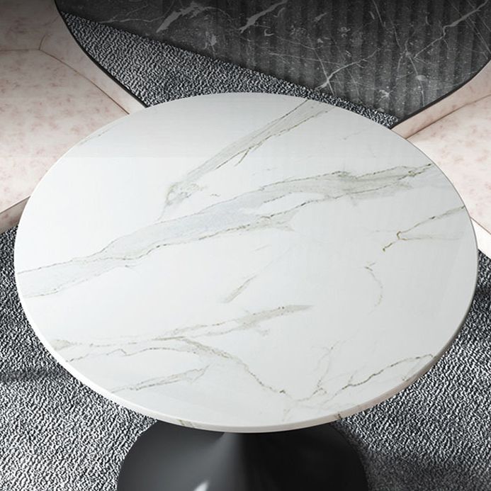 Stone Dining Table Contemporary Dining Table with Metal Pedestal Base