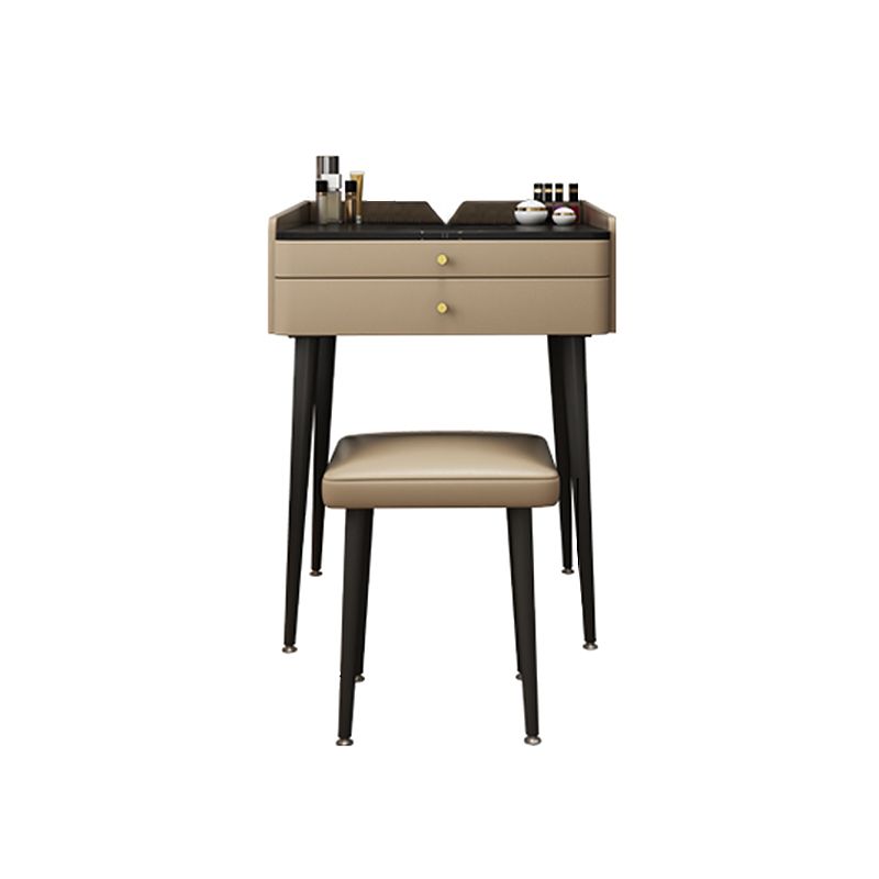 23.62" Wide Stone Vanity Table Modern Makeup Vanity Table Set with Storage Drawers