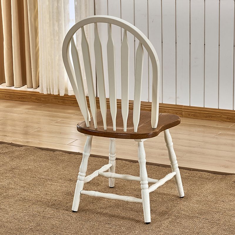 Solid Wood Traditional Dining Room Chair Matte Finish Windsor Back Side Chair