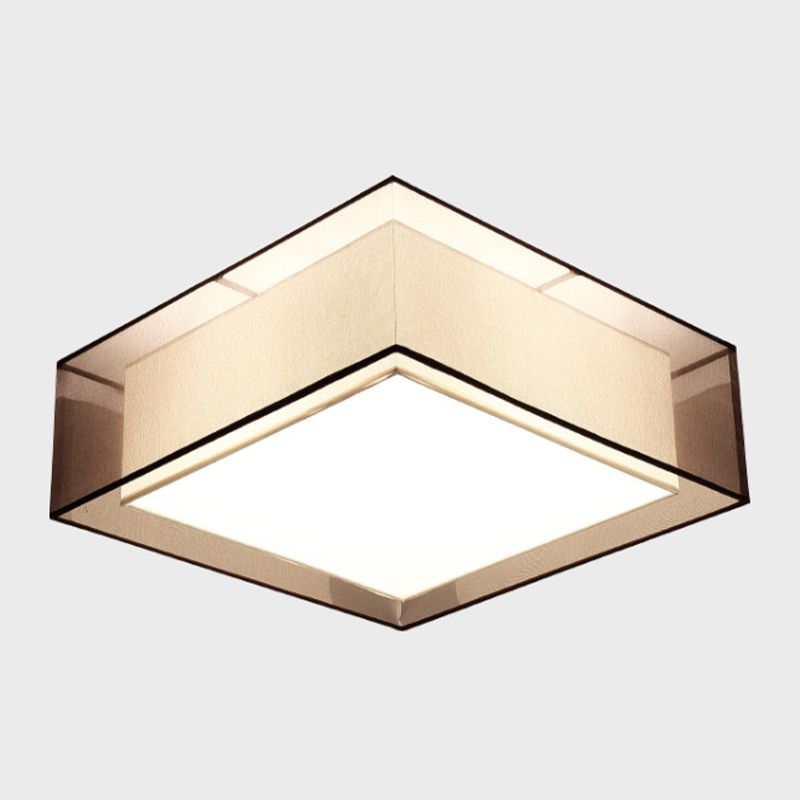 Minimalist Drum Flush Mount Lighting with Fabric 1 Light Flush Ceiling Lights