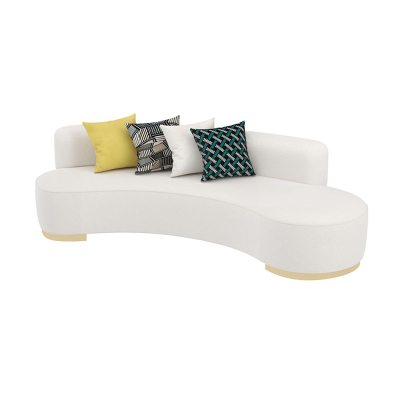 Contemporary Wool Sofa Armless Tight Back Sofa in Beige For Living Room