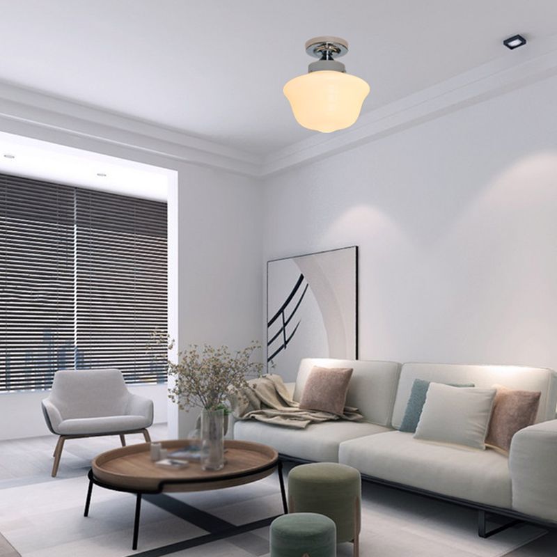Metallic Flush Mount Lighting Modernism Glass Ceiling Light for Home