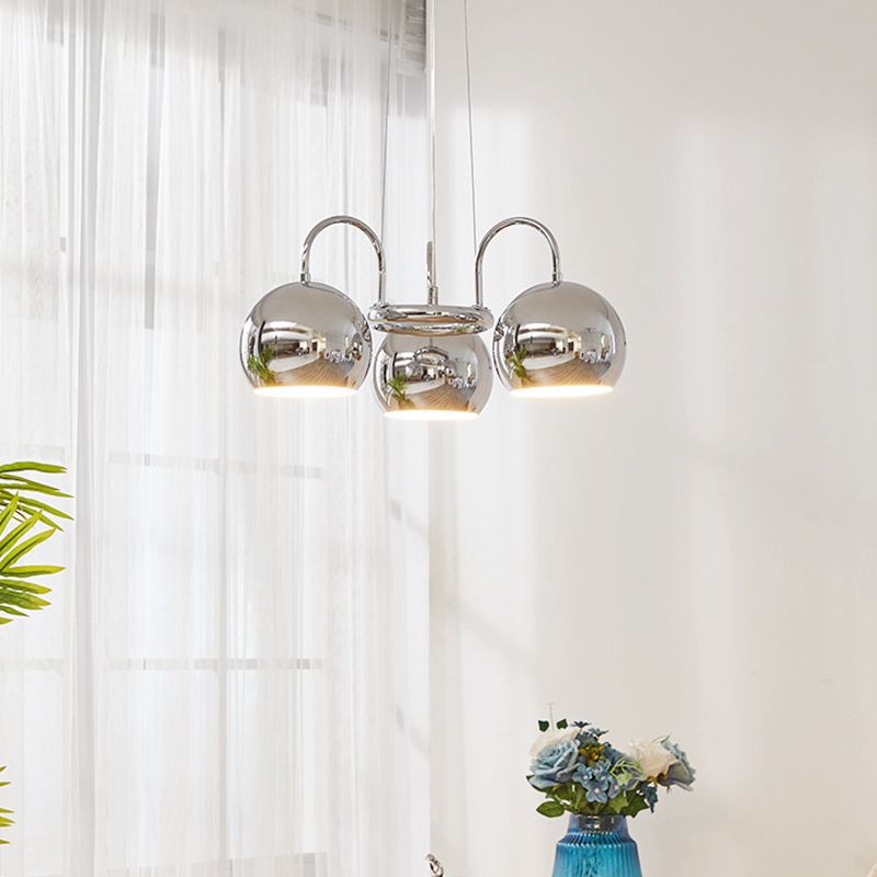 Zilveren koepel hanger licht postmodern metalen kroonluchter licht voor woonkamer