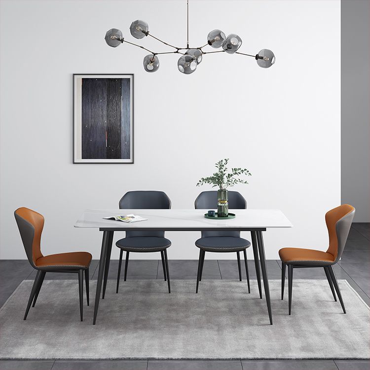 Mesa de comedor de estilo industrial rectangular Mesa fija de piedra sinterizada para cocina