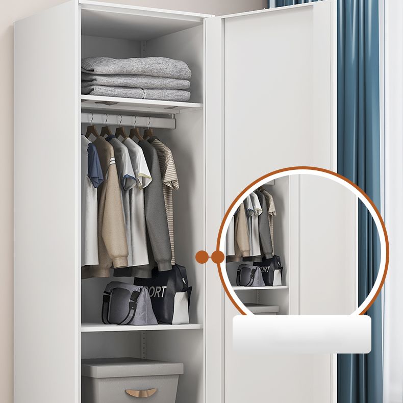 White Contemporary Non-Hanging Armoire Steel Home Cabinet with Door