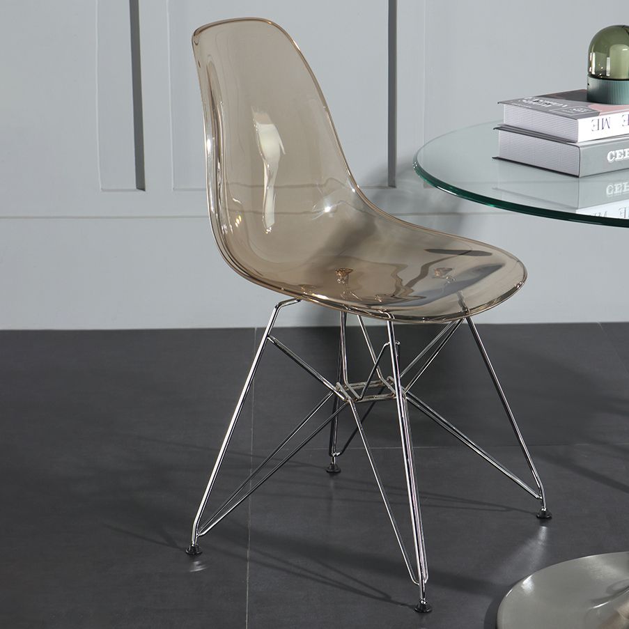 Contemporary Style Kitchen Metal Dining Chairs Armless Dining Side Chairs