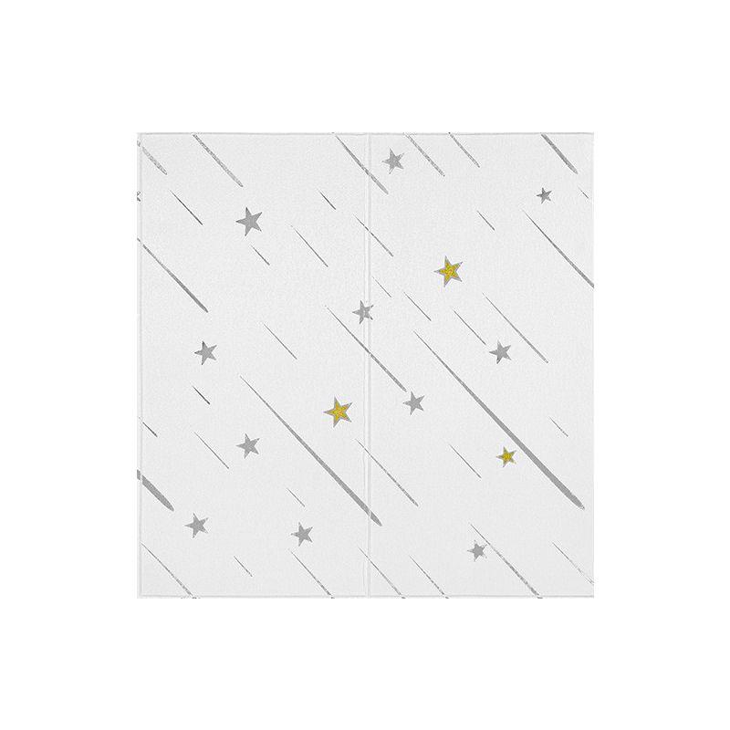 Contemporary Wall Ceiling Cartoon Print Peel and Stick Waterproof Wall Panel