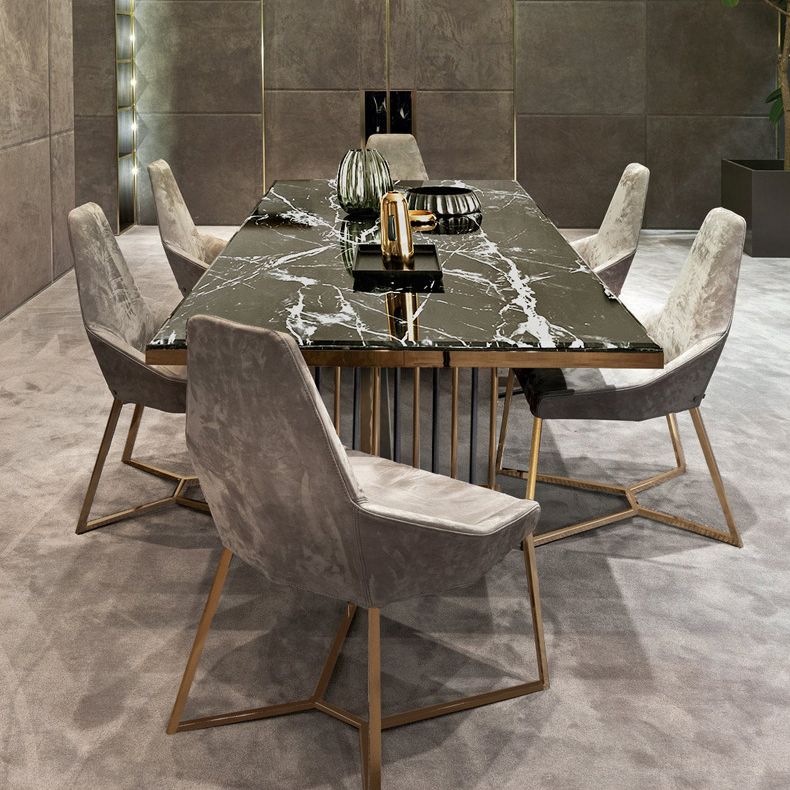 Glam Kitchen Dining Chairs Faux Leather Side Chairs with Gold Legs