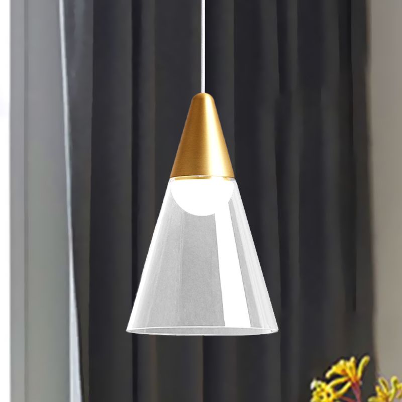 Gold Conined suspension suspension Postmodern 1 Bulbe fumée de plafond en verre gris