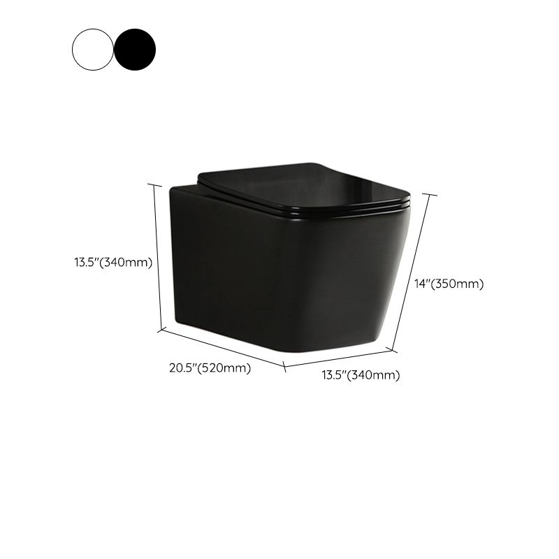 Wall Mount Flush Toilet One-Piece Toilet Contemporary Porcelain Toilet