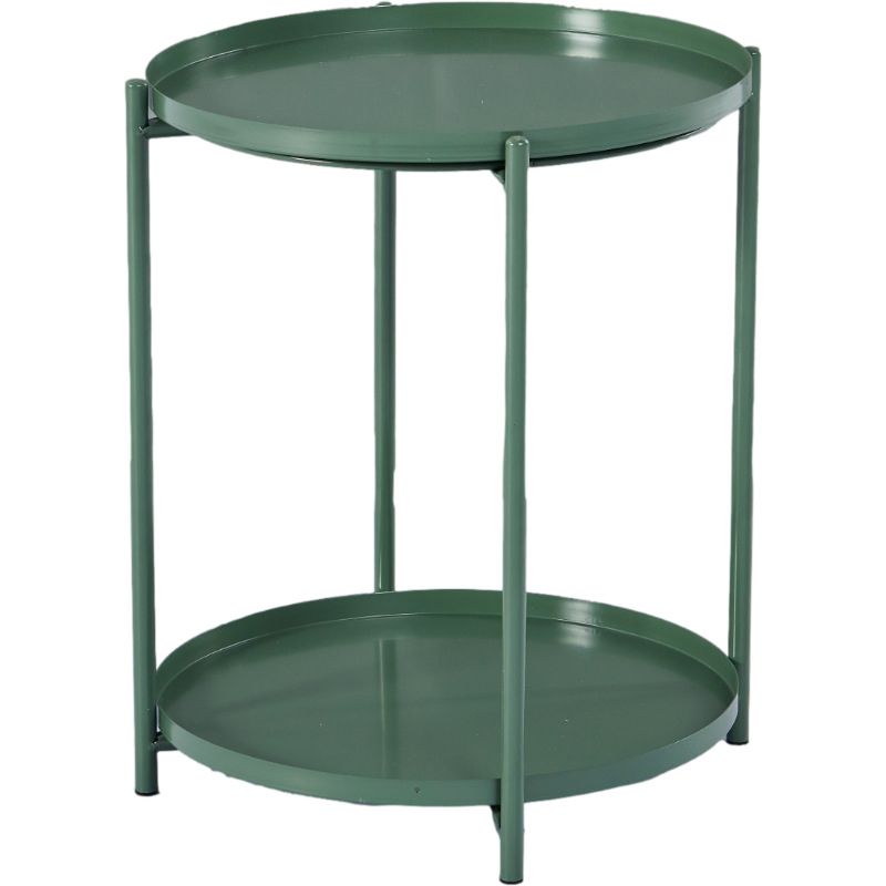 4 Legs Base Design Iron Material Green/white/black/yellow End Table Round Top Side Table