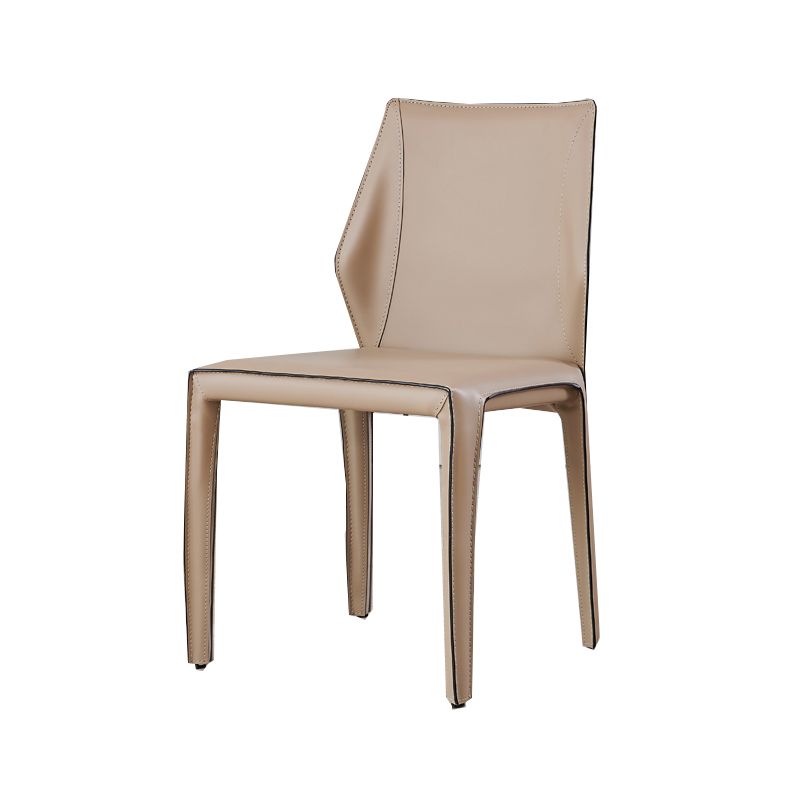 Modern Style Dining Chairs Armless Dining Chairs with Metal Legs for Kitchen