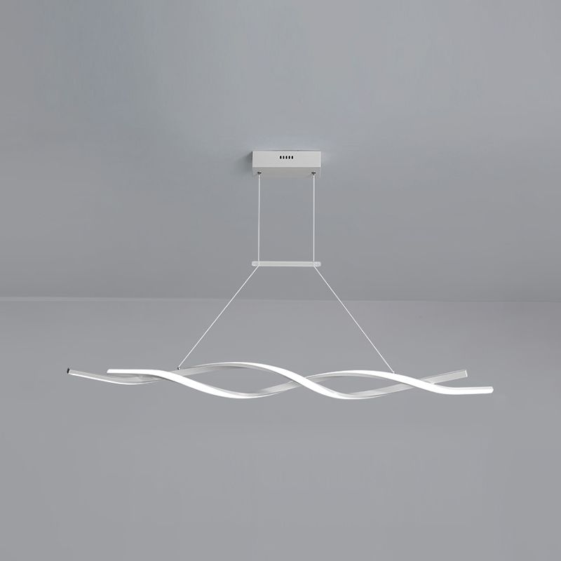 Lustre de l'île Curve Modern Island 2 têtes Restruction LED Pending Lighting