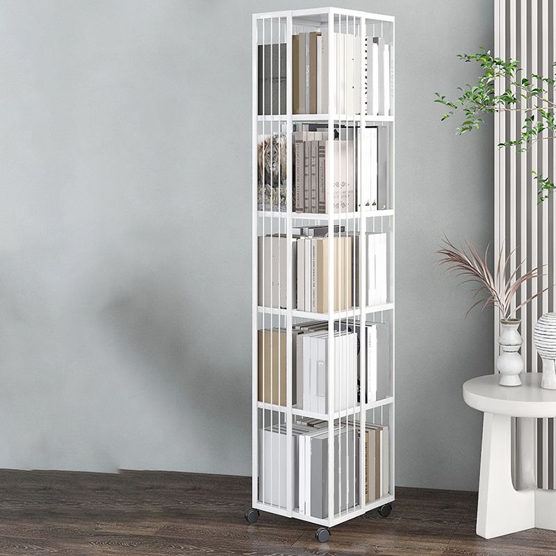 Standard Metal Bookcase Industrial Open Back Bookshelf with Shelves