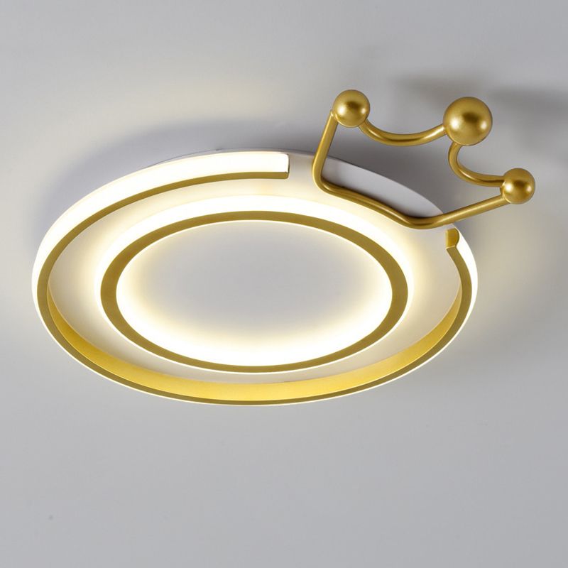 Crown Flush Mount Light 1 Light Aluminum Contemporary Flush Mount Spotlight for Children Bedroom