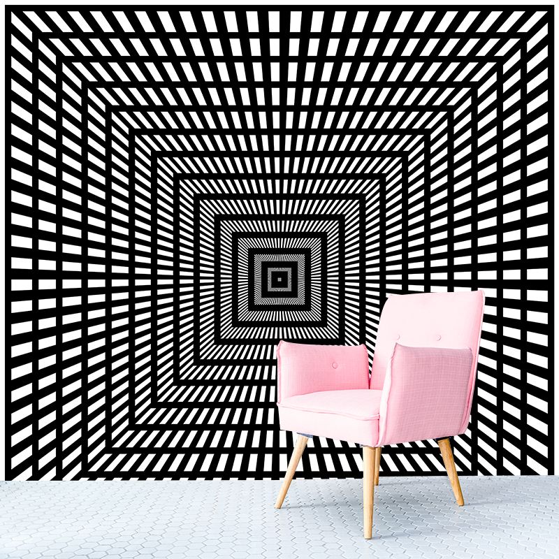 Customized Geometry Moisture Resistant Mural Wallpaper for Reading Room