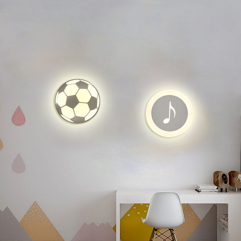 1-Light Geometric Wall Mount Light Modern Style Metal Wall Lighting Ideas in White
