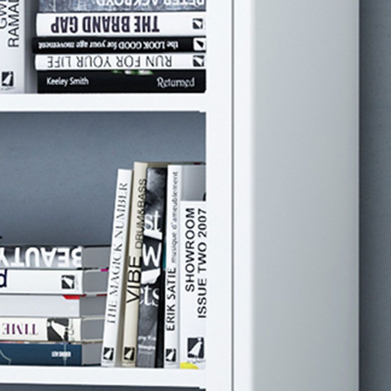 Metal Open Back Bookshelf Modern Rectangle Standard Bookcase