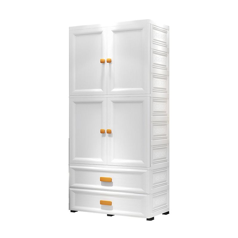 Modern Plastic Storage Cabinet for Bedroom Matte Finish Cabinet with Hinged Door