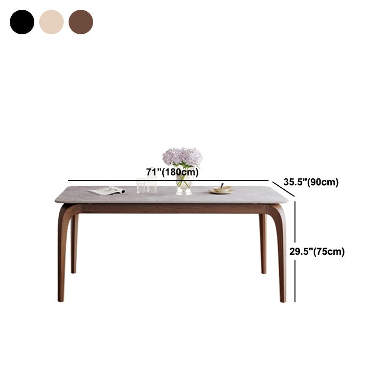 Rectangle Dining Table Sintered Stone Top Dining Table with 4 Legs