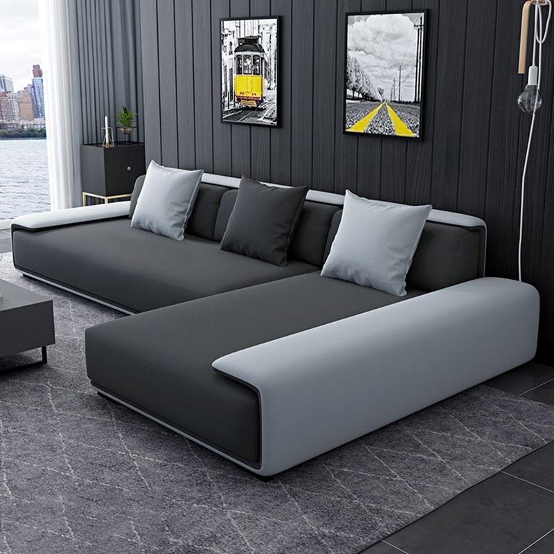 Scandinavian Velvet 3/4-seat Sectional Pillow Top Arm Sectional