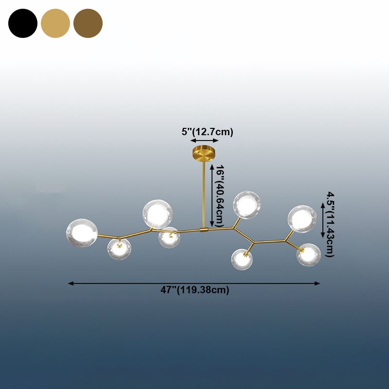 Nordic Modern Dining Pendant Light Round Glass Shade Chandelier Chandelier Lightture pour salle à manger