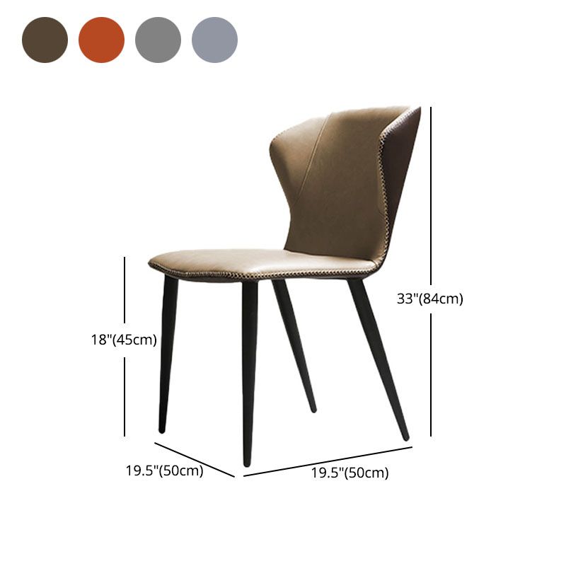 Silla industrial Parsons con respaldo sin brazos para cocina, sillas de comedor de piel sintética