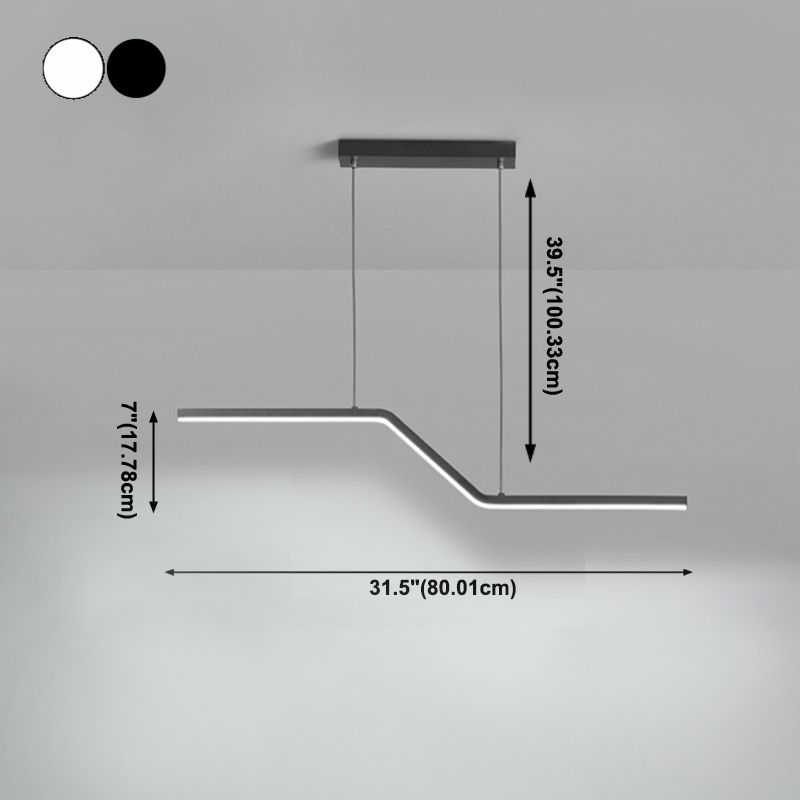 1 Light Linear Island Lights Contemporary Metal Island Éclairage Idées de cuisine