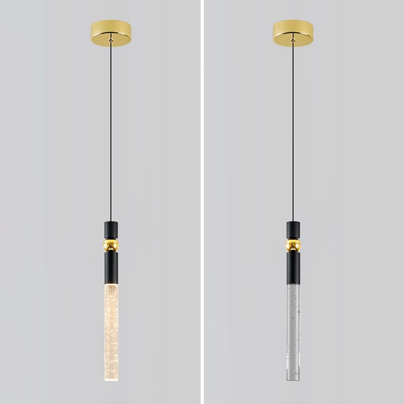 Tubular Crystal Drop Lamp Minimalistisch 1-licht LED-hanglamp Licht armatuur voor restaurant