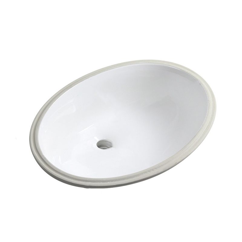 Contemporary Round Wash Stand Ceramic Undermount Bathroom Sink