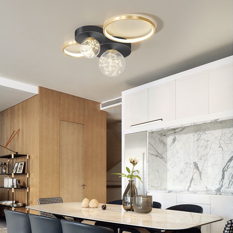 Modern Flush Mount Lighting Sputnik Glass Flush Mount Ceiling Light for Living Room